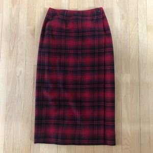 Vintage Talbots Buffalo Plaid Wool Maxi skirt